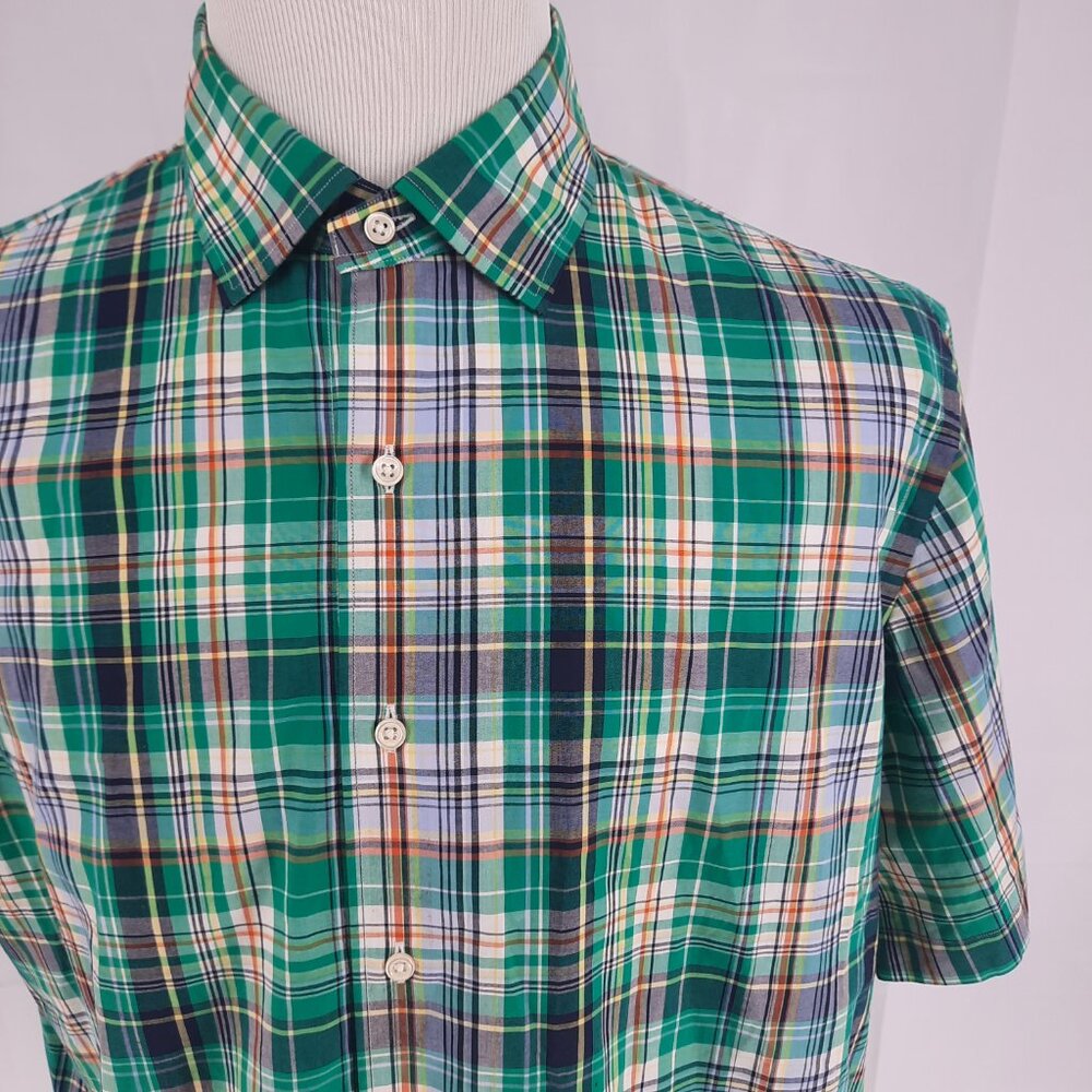 Polo Ralph Lauren Bradford Plaid Shirt Men's XL  Custom Fit Short Sleeves